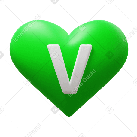 3D vegan symbol PNG, SVG
