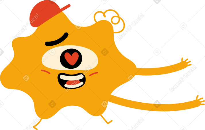 yellow one-eyed character in a cap PNG, SVG