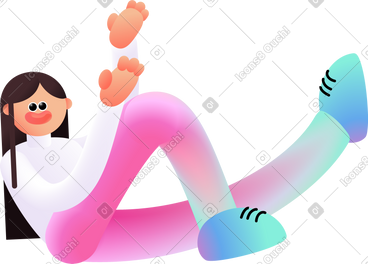 女人坐着向后靠，拿着东西 PNG, SVG