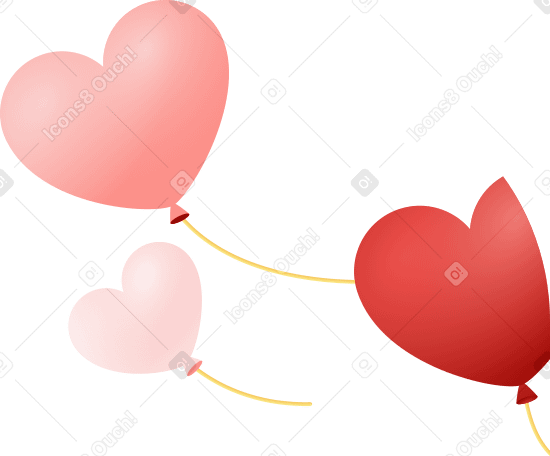 palloncini a cuore PNG, SVG