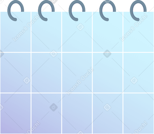 Пастельно-синий календарь в PNG, SVG