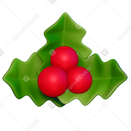 3D クリスマスヒイラギ PNG、SVG