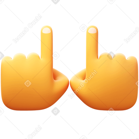 3D two pointing hands PNG, SVG