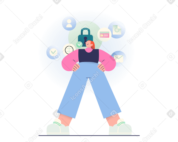 Cyber security Illustration in PNG, SVG