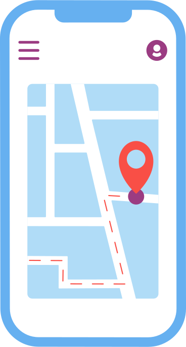 phone with map and geolocation animated illustration in GIF, Lottie (JSON), AE