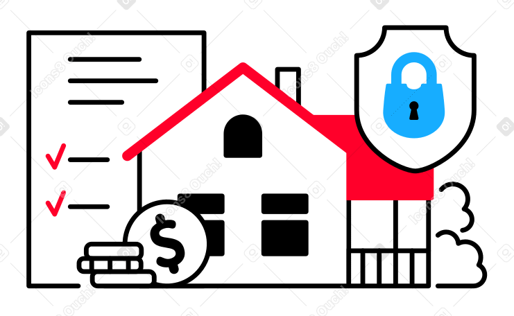 Real estate insurance Illustration in PNG, SVG