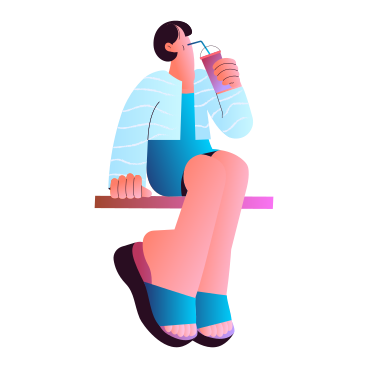 Woman drinking a smoothie PNG, SVG