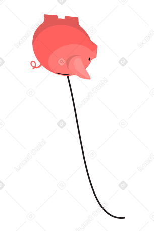 The piggy bank balloon animated illustration in GIF, Lottie (JSON), AE