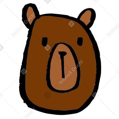 bear's head Illustration in PNG, SVG
