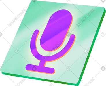 Microphone icon on the green square PNG, SVG