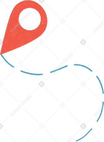 path from point a to point b with location icon Illustration in PNG, SVG