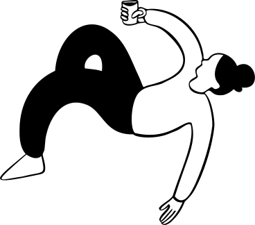 Женщина лежит с чашкой в руке в PNG, SVG