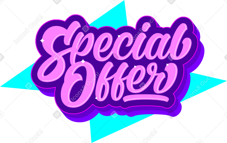 lettering special offer offset text PNG, SVG