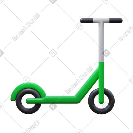 3D kick scooter PNG, SVG