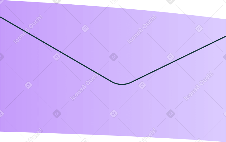 деформированный фиолетовый конверт в PNG, SVG