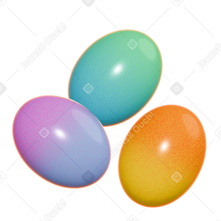 3D easter eggs PNG, SVG