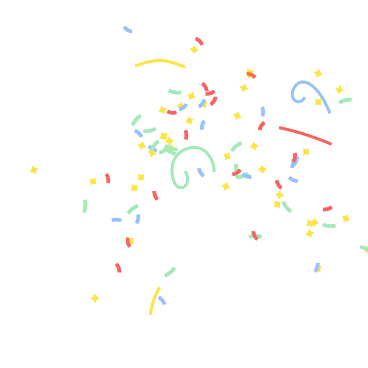 Right confetti animated illustration in GIF, Lottie (JSON), AE