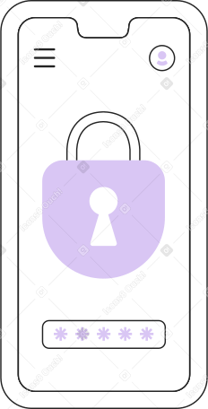 secure mobile phone Illustration in PNG, SVG