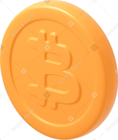 3D Yellow cryptocurrency coin PNG, SVG