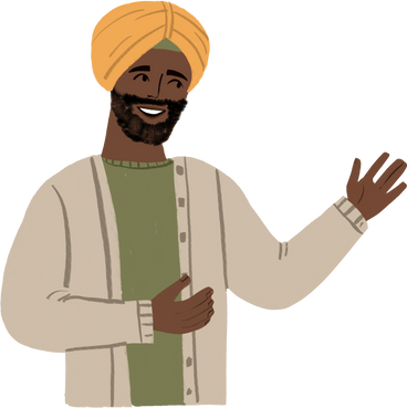 man in turban speaking with his hands up PNG, SVG