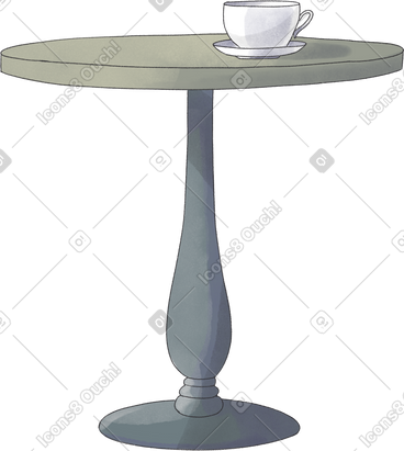 Table with cup PNG, SVG