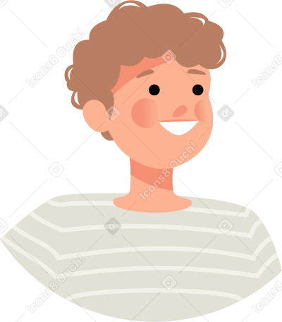 smiling guy face Illustration in PNG, SVG
