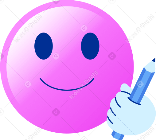 emoji with pencil PNG, SVG