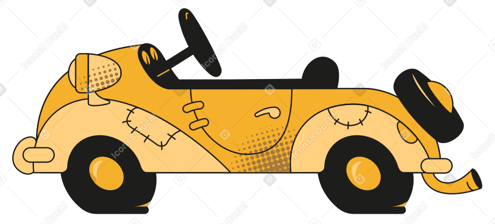 Car animated illustration in GIF, Lottie (JSON), AE