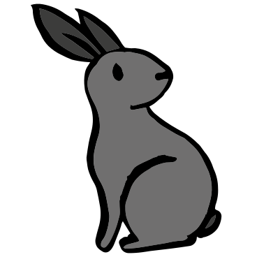 座っている灰色のウサギ PNG、SVG