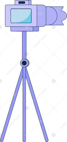 camera on a tripod Illustration in PNG, SVG