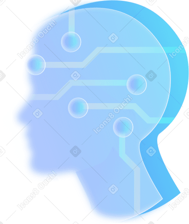 人工知能の頭 PNG、SVG
