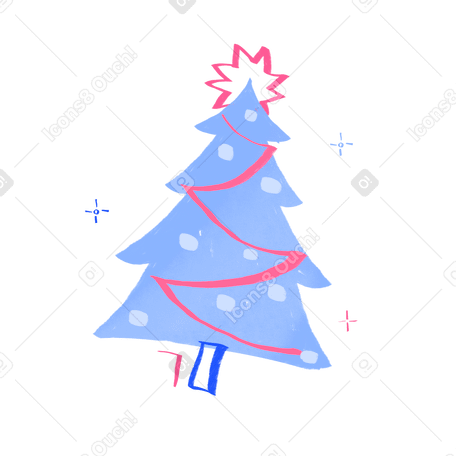 Christmas tree with graphic elements PNG, SVG