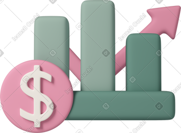 Business chart with dollar PNG, SVG