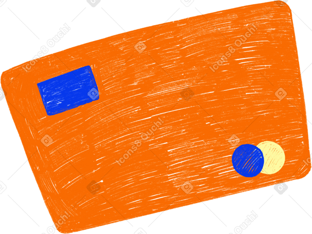 orange plastic bank card Illustration in PNG, SVG