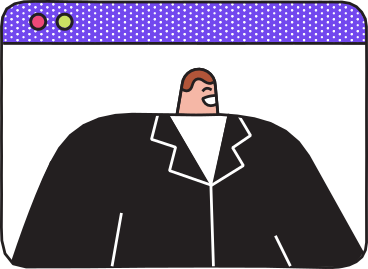 man in browser window PNG, SVG