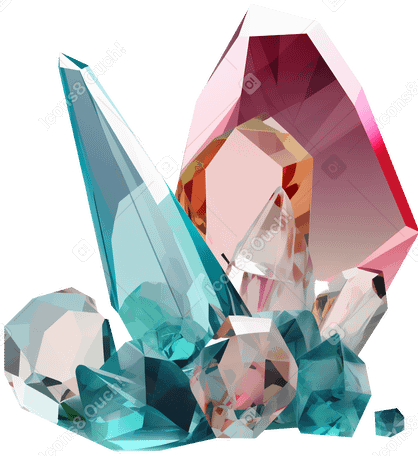 3D Escultura de cristal abstracta PNG, SVG