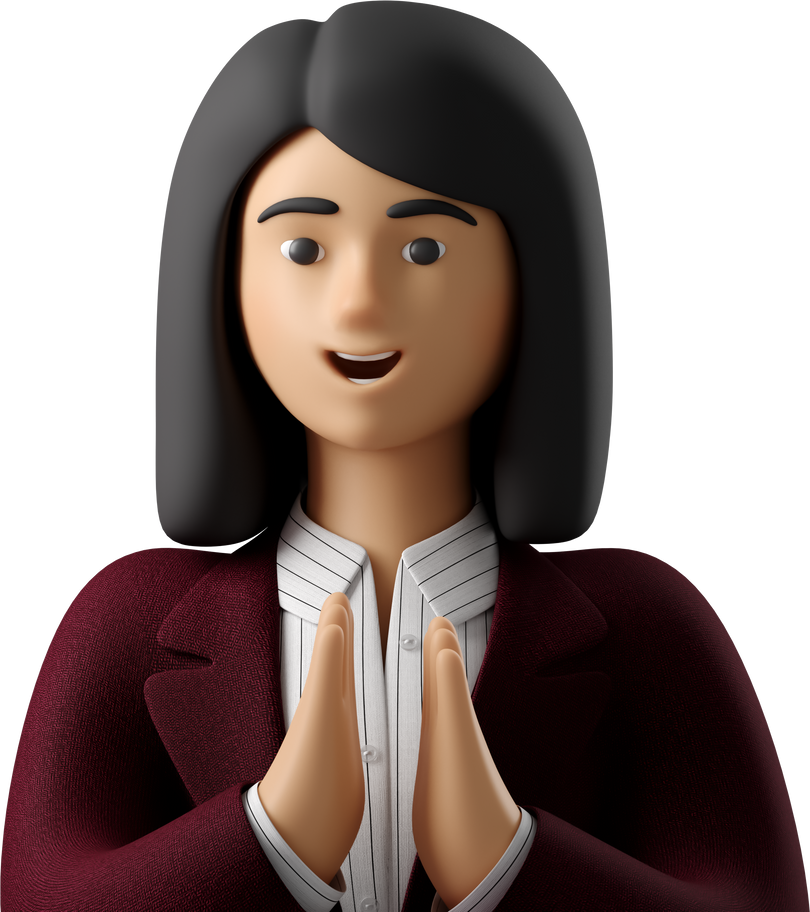 close up of businesswoman in red suit clapping hands Illustration in PNG, SVG