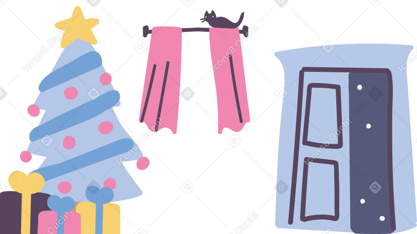 Cozy christmas home PNG, SVG