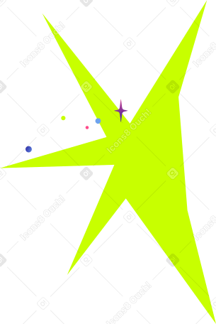 green star with sparkles PNG, SVG