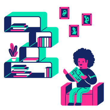 Man reading book at home PNG, SVG