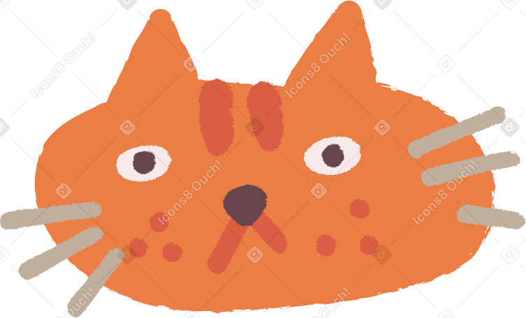 cat head Illustration in PNG, SVG
