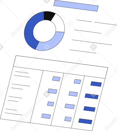 donut chart and table PNG, SVG