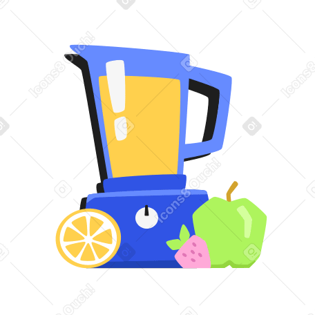 Fruit smoothie in a blender Illustration in PNG, SVG