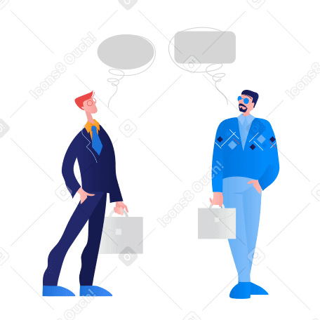 Pessoas de negócios com pastas conversando PNG, SVG