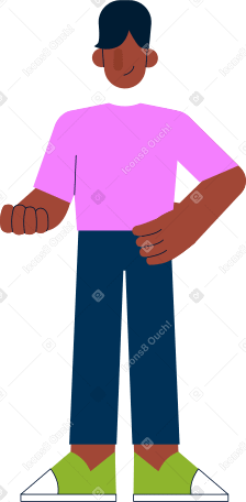 L'homme se tient avec son bras plié PNG, SVG