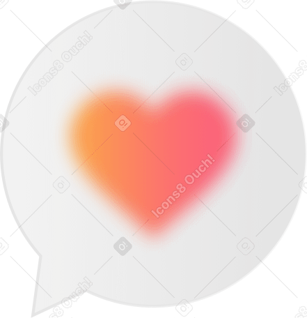 balão de fala com coração PNG, SVG