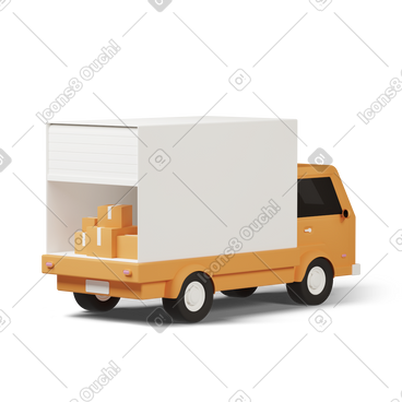 Delivery truck back side view动态插图，格式有GIF、Lottie (JSON)、AE