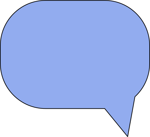 Blue speech bubble rounded corners Illustration in PNG, SVG