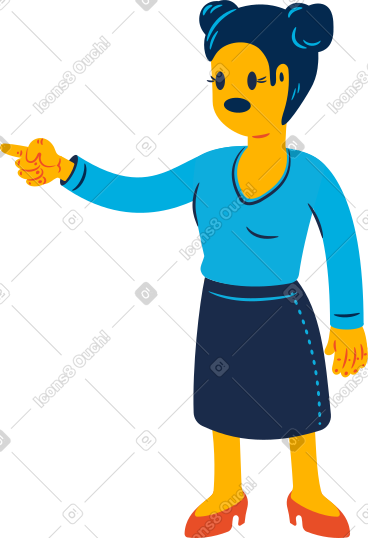 Woman pointing with her finger PNG, SVG