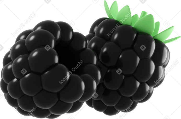 3D blackberries PNG, SVG